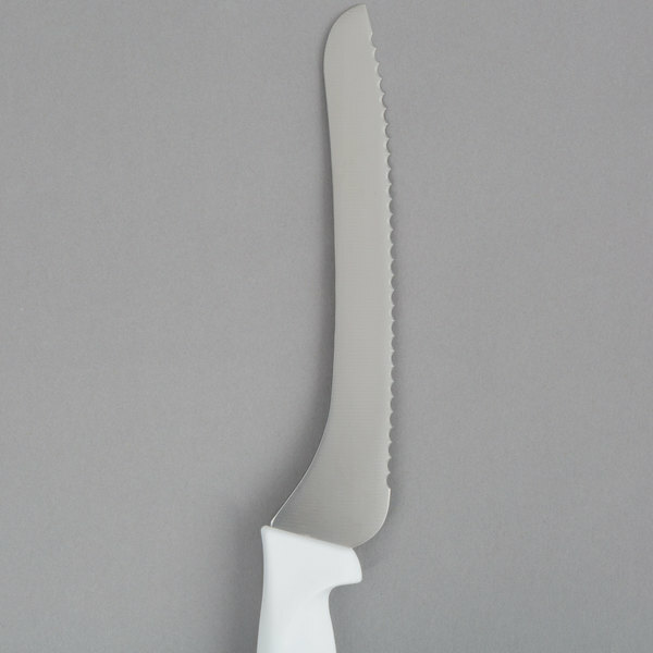 Choice 9" White Offset Serrated Edge Bread Knife, NSF Listed