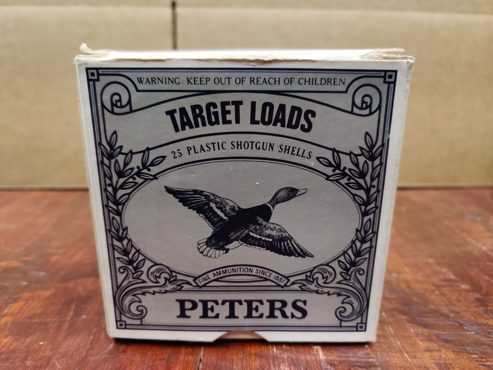 PETERS LIGHT TARGET LOAD Plastic Shotgun Shells, Empty Cardboard Box 12 Ga