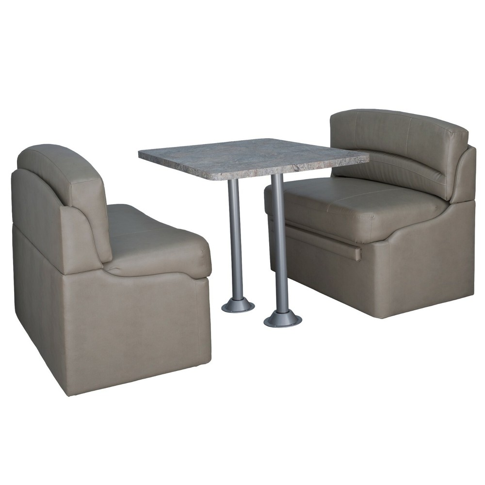 RecPro RV Dinette Seating Set 2 Dining Booths With Table And Surface Mount Legs