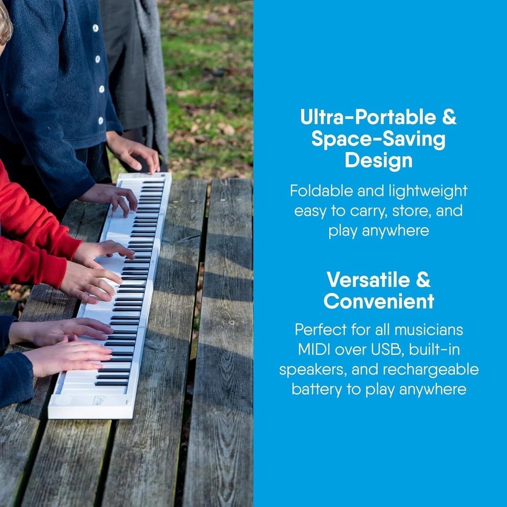 Folding Digital Piano w/ Rechargeable Battery