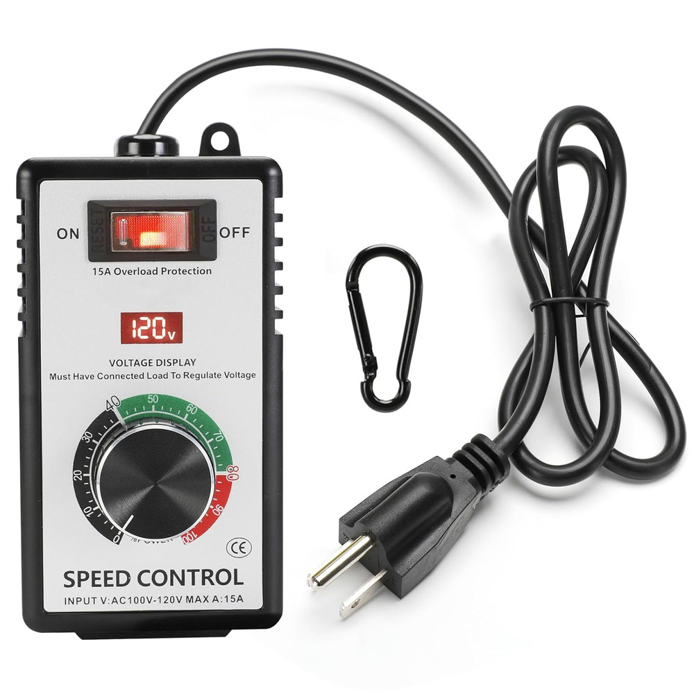 AC Motor Speed Controller 100V-120V 15A Max Variable Fan Speed Controller Motors