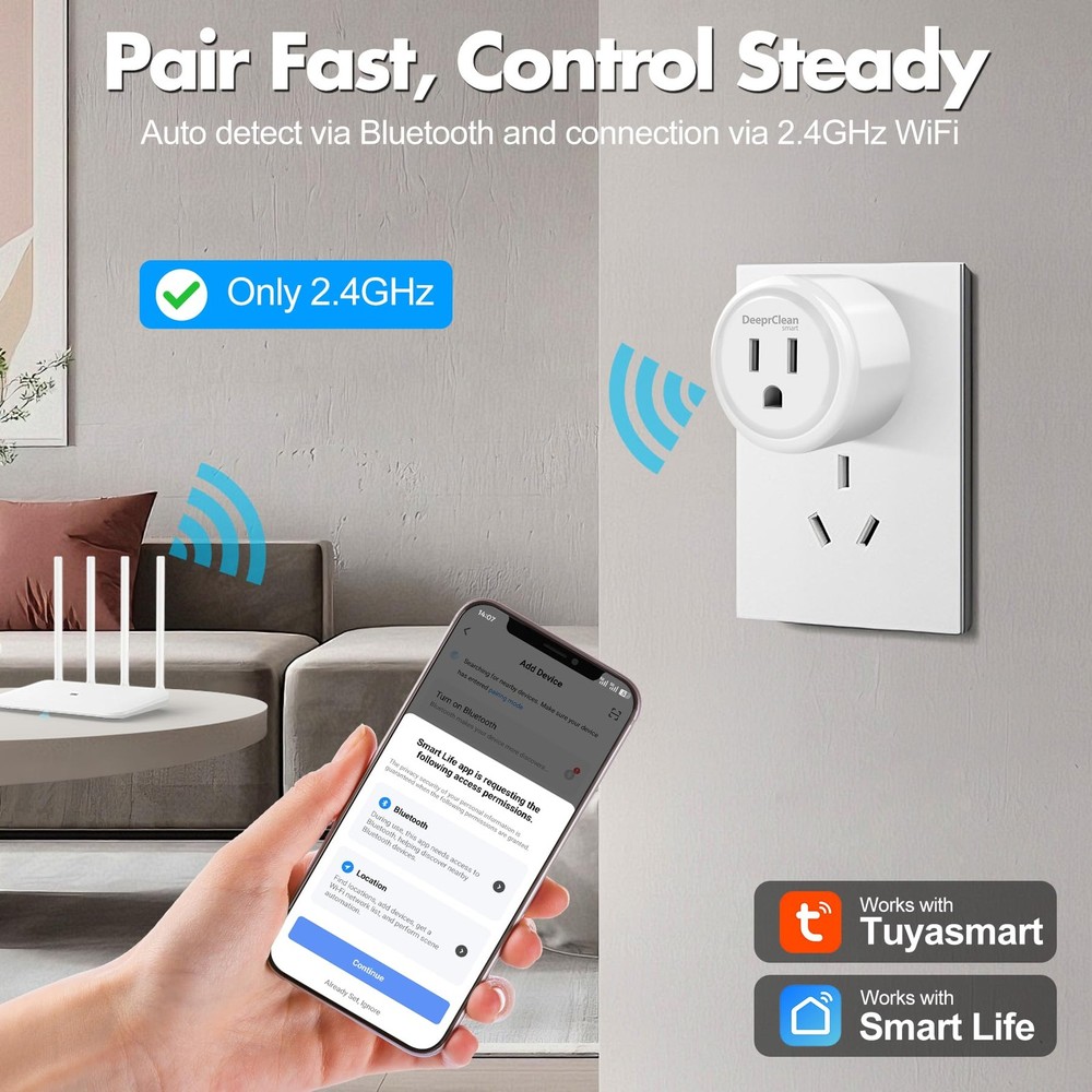 DeeprClean Mini Smart Plugs That Work with Alexa, Wifi Socket Compatible...