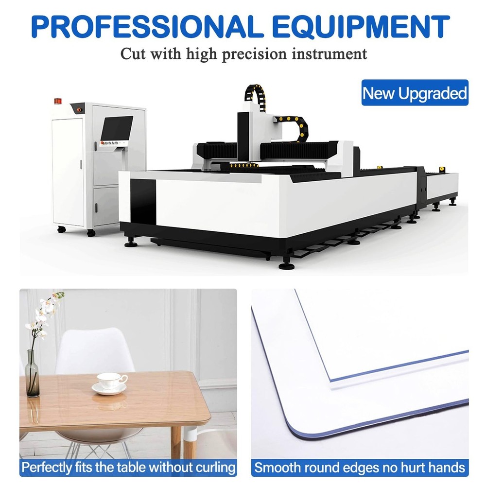 Upgraded Clear Table Protector Plastic Table Cloths Office Desk Protector Mat...