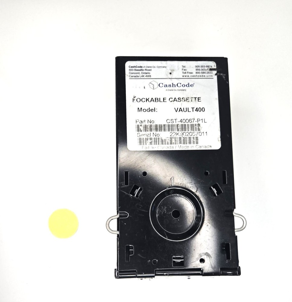 CASHCODE LOCKABLE CASSETE  VAULT 400 W/KEY'S