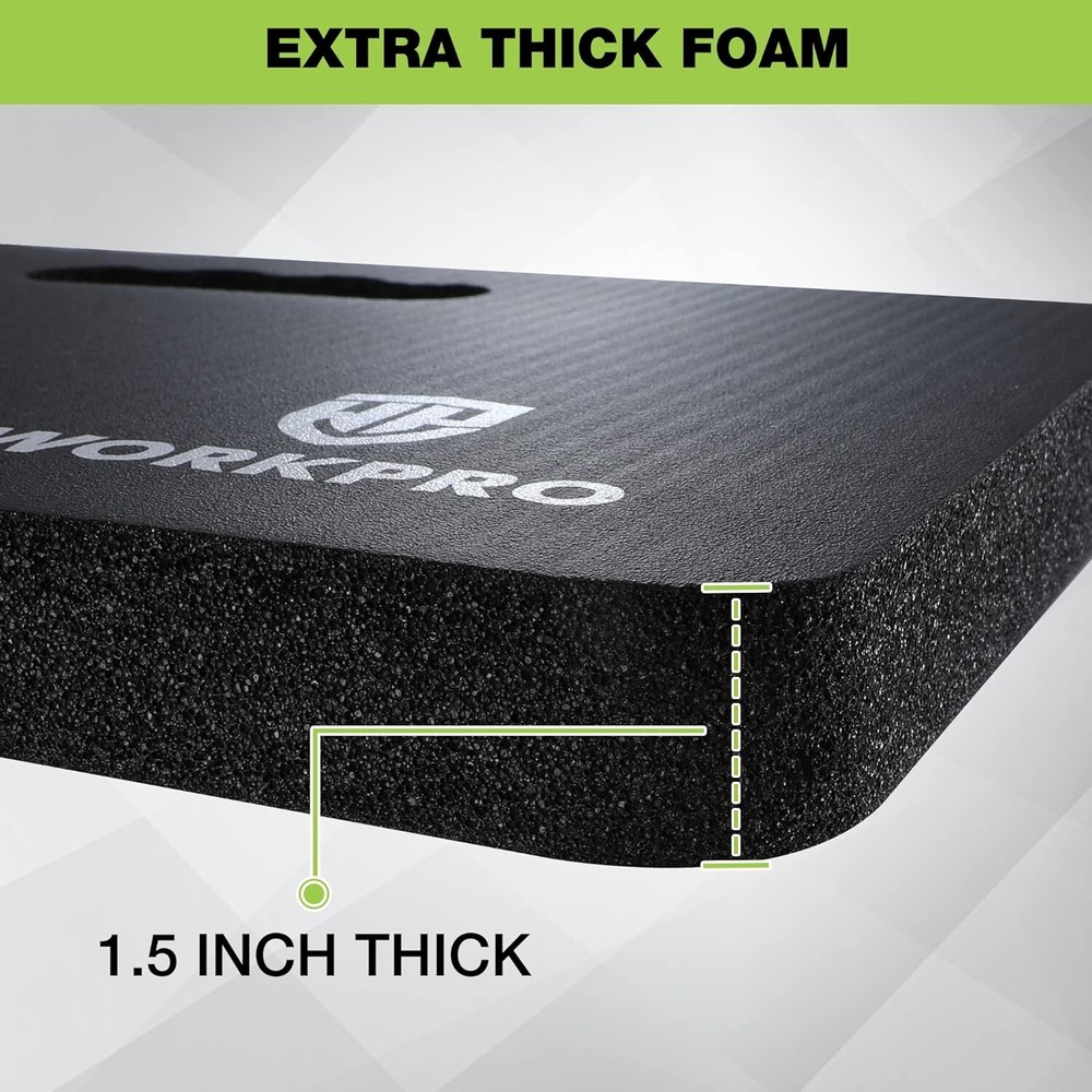 WORKPRO Large Foam Kneeler Mat Extra Thick Kneeling Pad Waterproof Black Kneepad