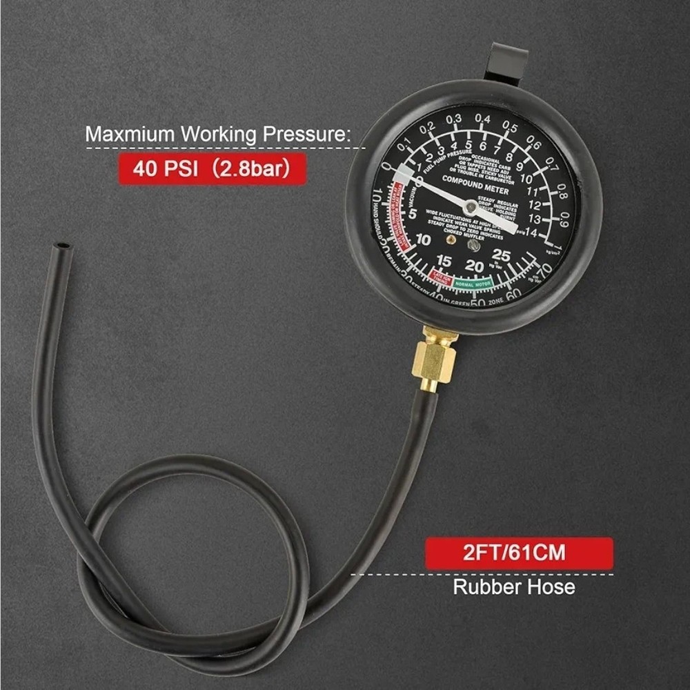 Fuel & Vacuum Pressure Tester Kit | Carburetor & Engine Diagnostic Tool