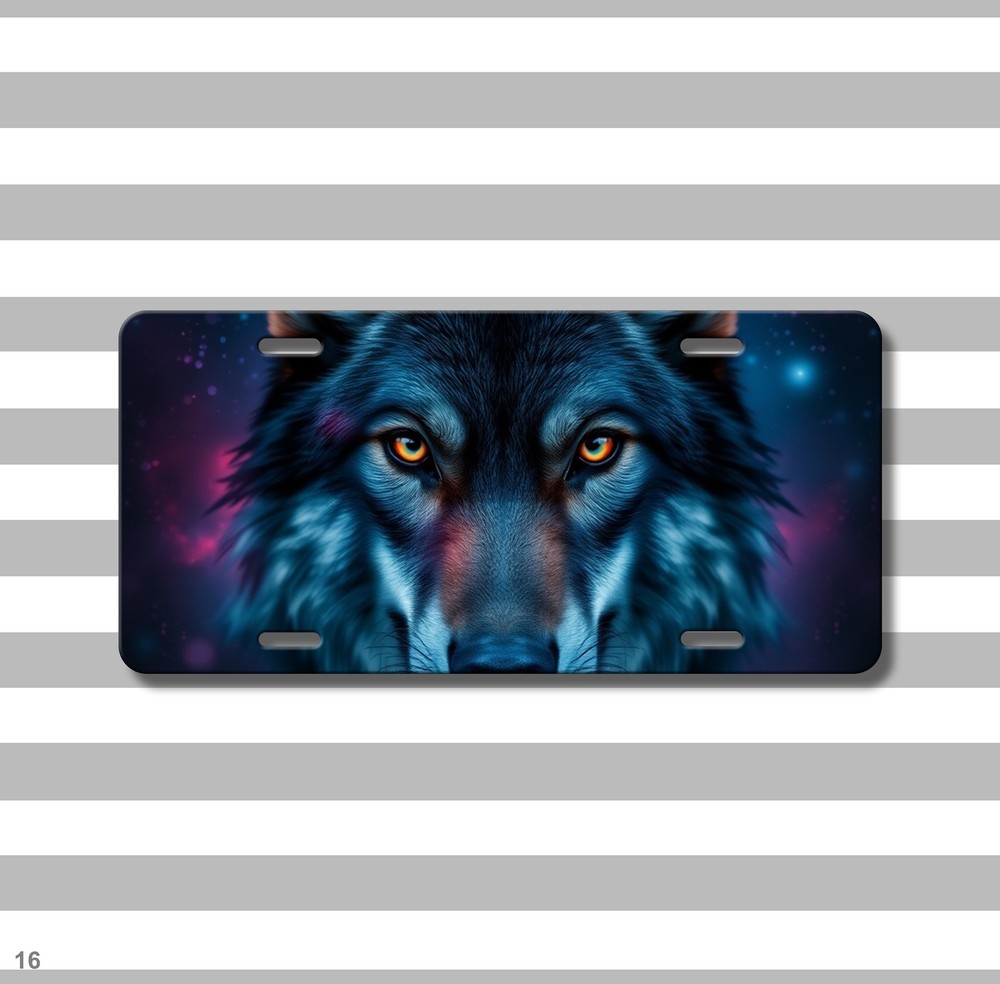 Hyperrealistic Wolf License Plate Add Text Front Bumper Plate Gift Idea