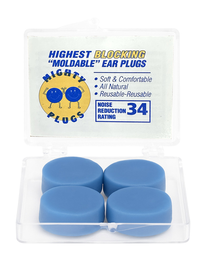Mighty Plugs Moldable Beeswax Earplugs: 2 Pair Travel Pack