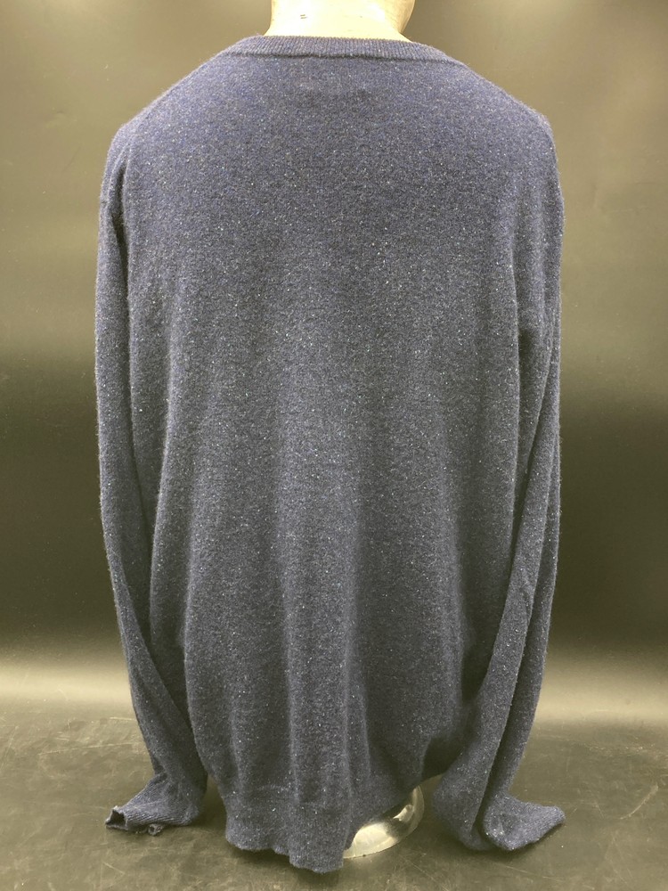 Qi Blue Cashmere Sweater, XXL