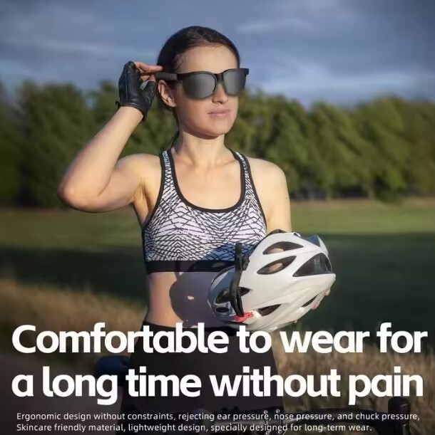 Smart Wireless Sunglasses with Touch Audio and Mic Connection