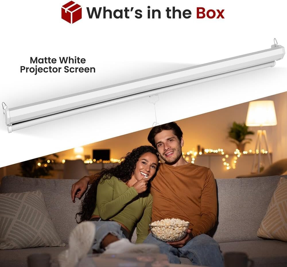PRJSM7206 Universal 72" Roll & Pull Down Manual Projection Screen 42.5"x56" New
