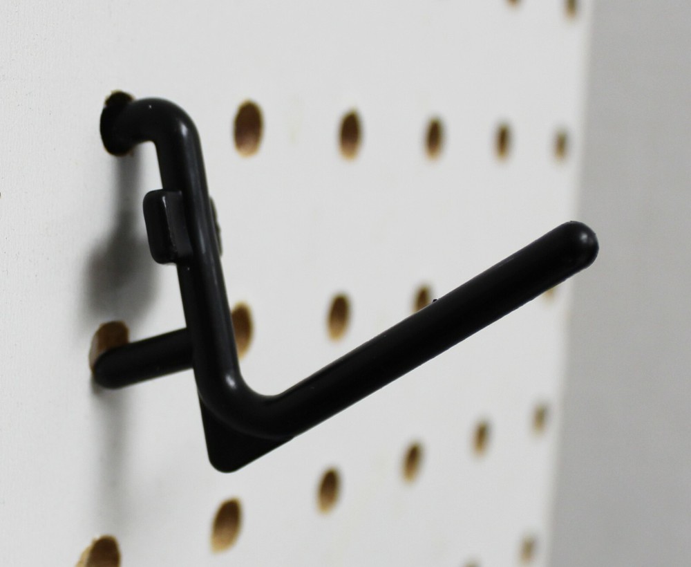 Plastic Black L Hook Peg Board Hook Kit Tool Storage Craft Hooks Pick A Pack