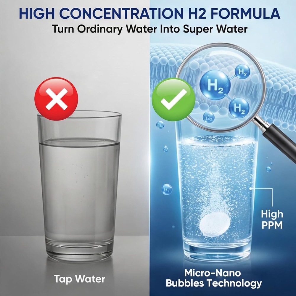 Molecular Hydrogen Water Tablets 120PCS Hydrogen Tablets for Drinking Water