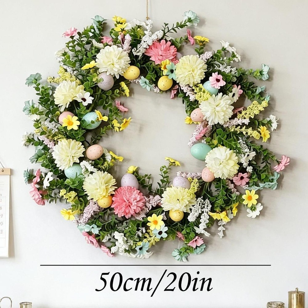 Easter Eggs Wreath Spring Flower Wreath Versatile Decorative Lovely Easter