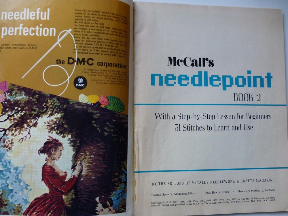 McCall's Needlepoint for Beginners Book 2 - 1972 - 24 Patterns