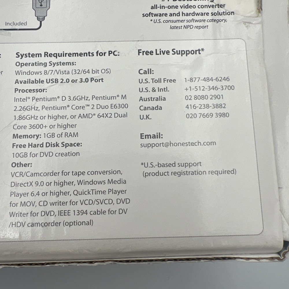 Honestech Video Conversion Suite 2.0 for PC & Mac Analog to Digital Solution