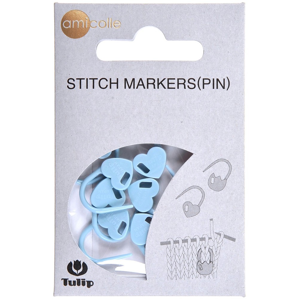 Tulip Stitch Markers 7/Pkg Heart/Blue