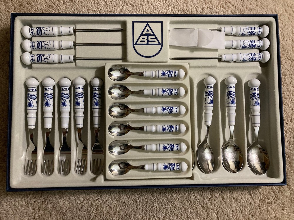 German silverware with porcelain handle