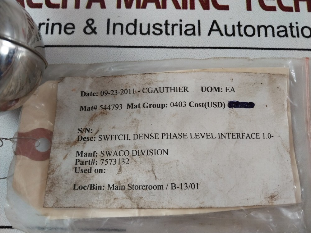 Killark guf/gum 1 dense phase level interface switch free shipping by express