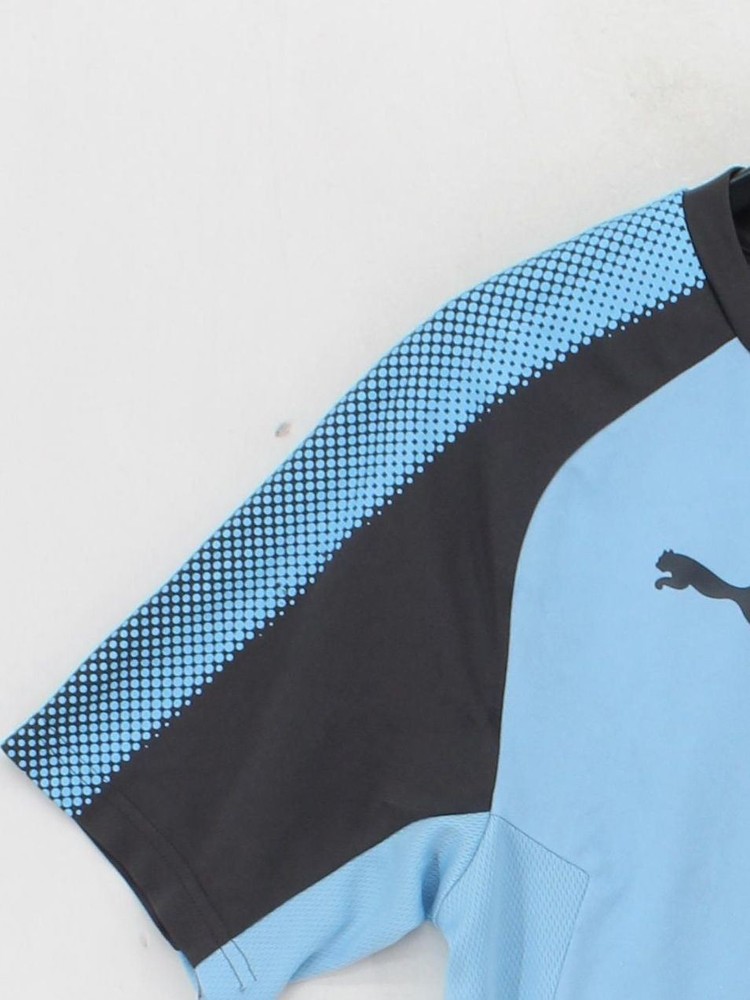 Puma Men's T-Shirt M Blue Graphic 100% Polyester Round Neck Basic