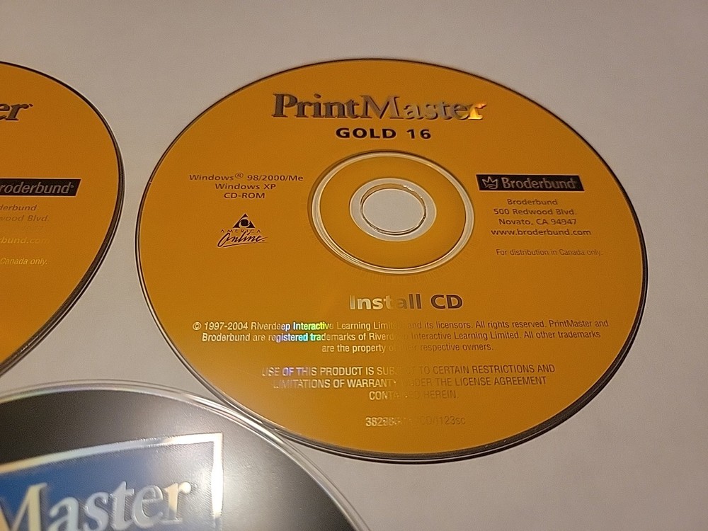 3 - LOT PrintMaster Clips Image PC CD-ROM Platinum 11 & Gold 16 Program/Install