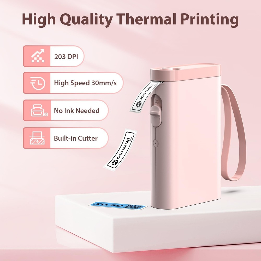 P21 Label Maker Machine with Tape, Label Printer Thermal Mini Label Makers wi...
