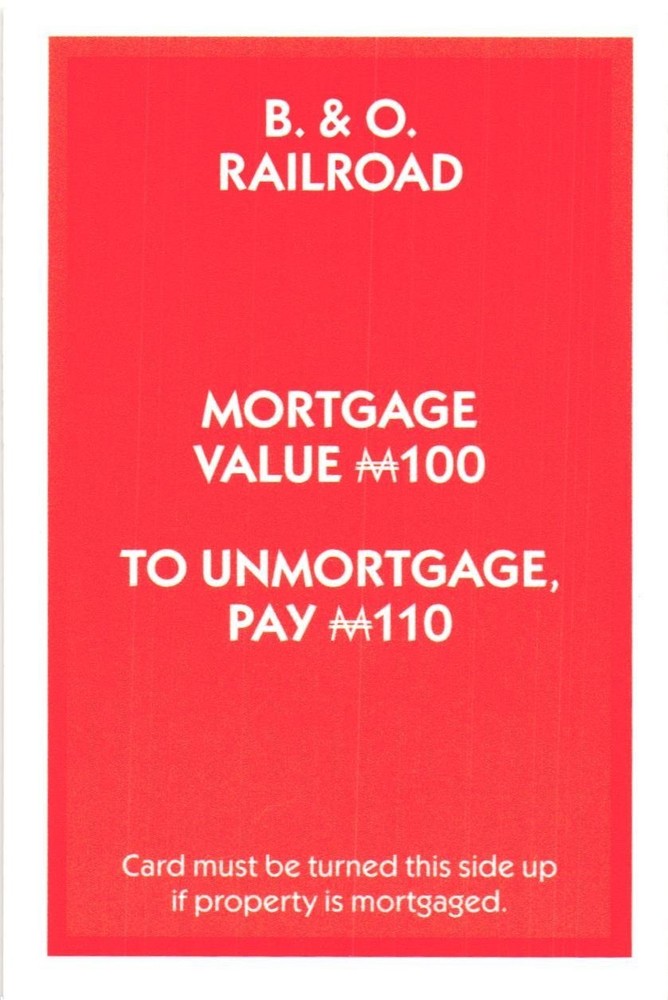 2021 Monopoly Card B O Railroad