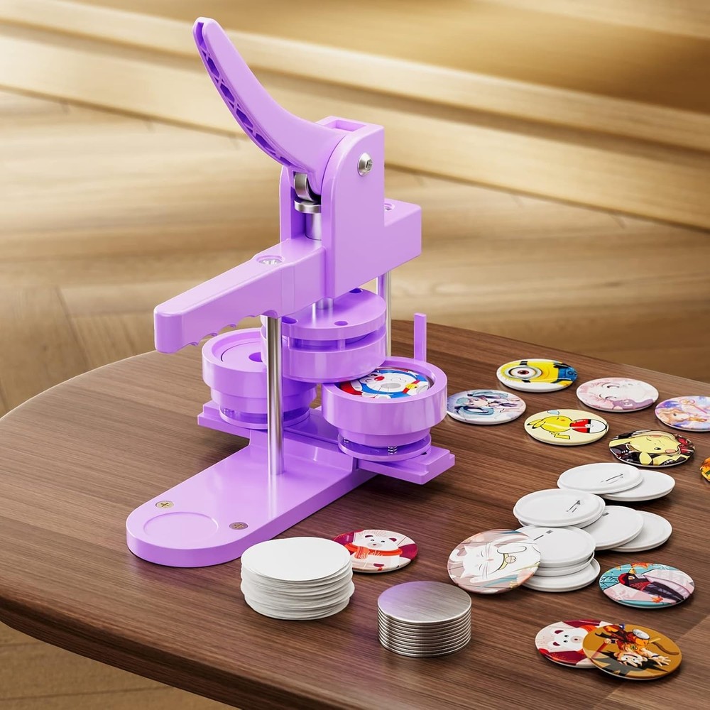 Versatile Button Pin Maker Machine - Create 1'' to 2.25'' Personalized Badges