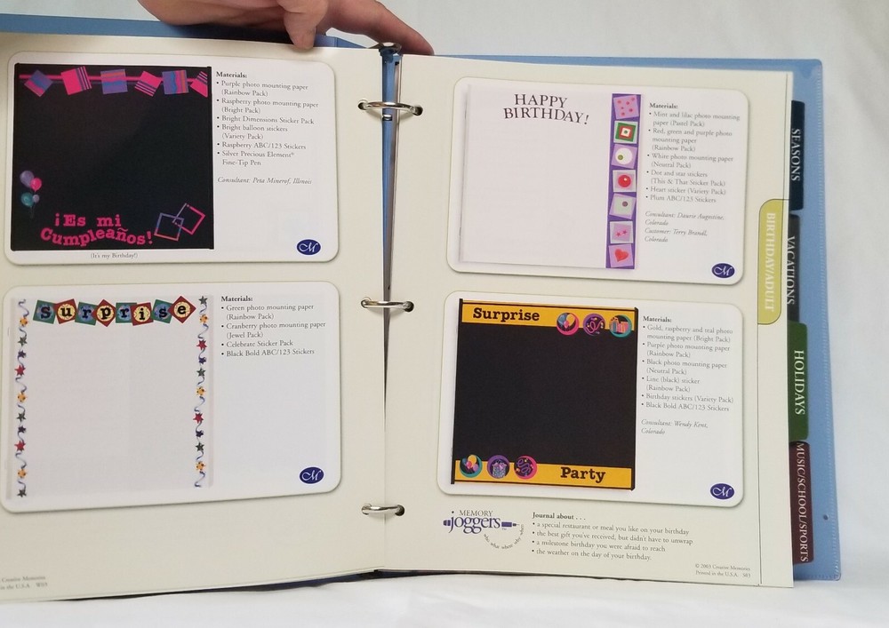 Creative Memories PAGE PATTERN NOTEBOOK scrapbooking page ideas.
