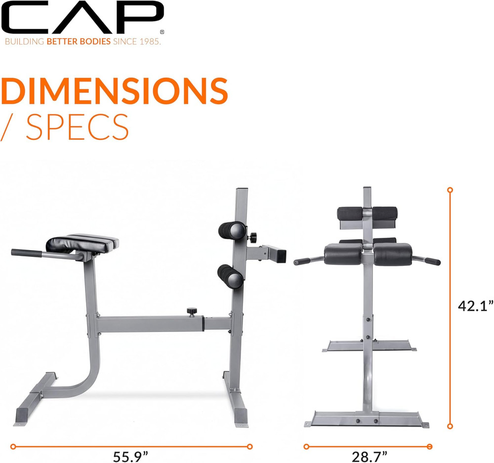 Cap Strength Roman Chair – Adjustable Back Extension Bench for Core & Glute Work