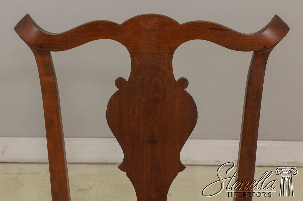 58251: Pair Benchmade Hand Crafted Cherry Chippendale Side Chairs