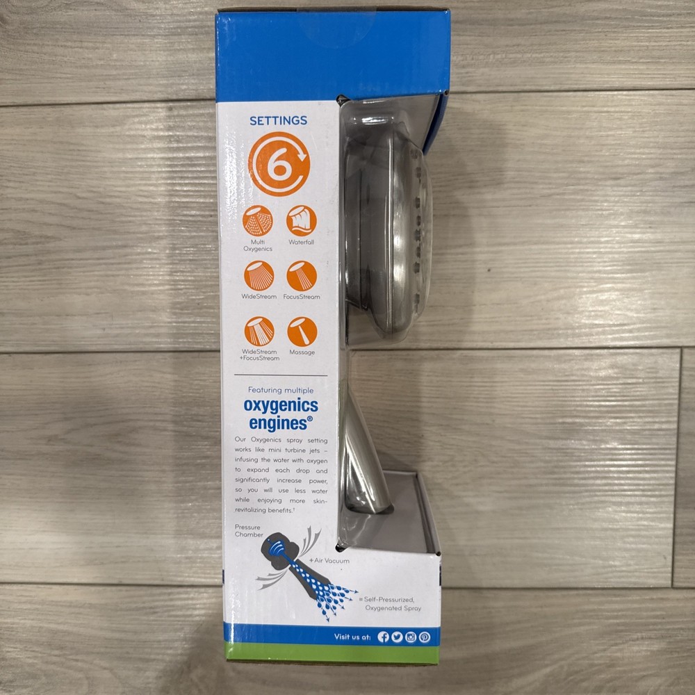 Oxygenics Marvel High Pressure Square Handheld Shower Head