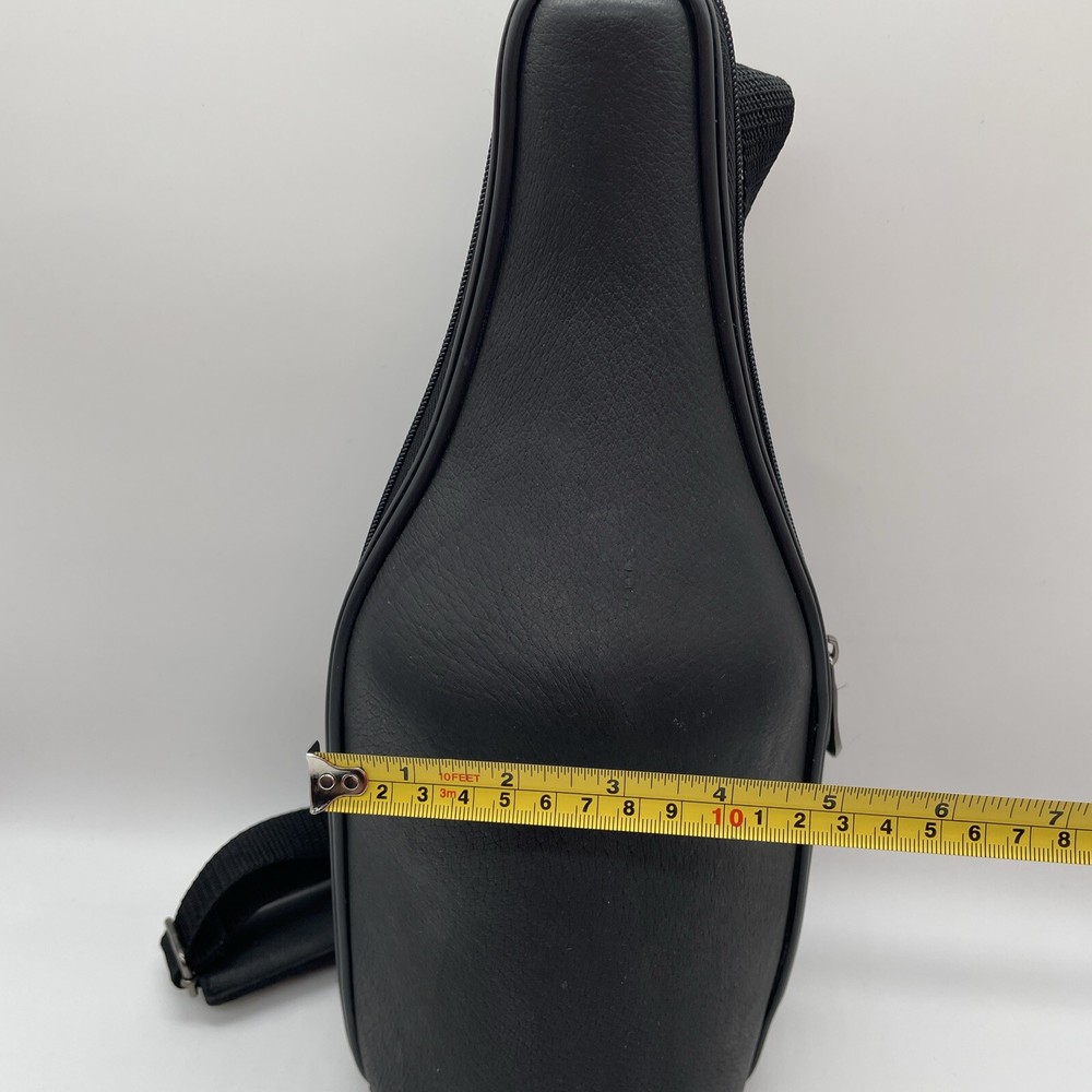 Caddy O Wine Bottle Tote with Corkscrew Black leather