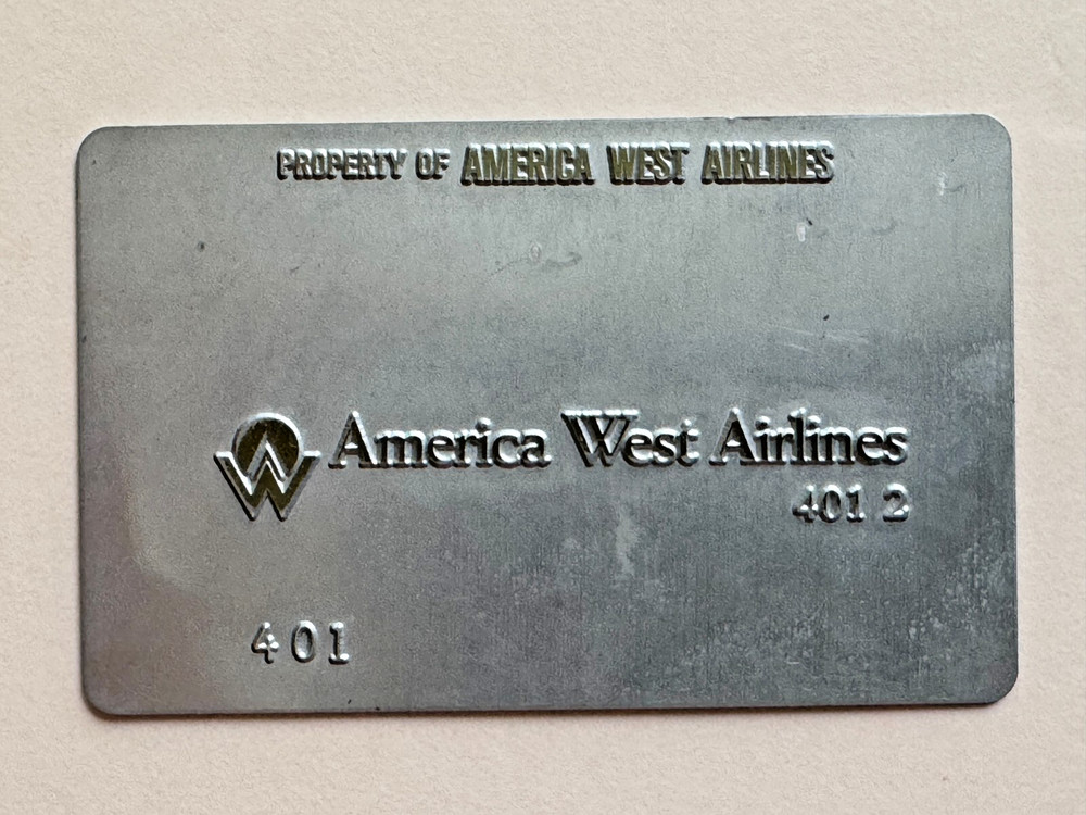 Vintage America West Airlines Ticket Validation Plate