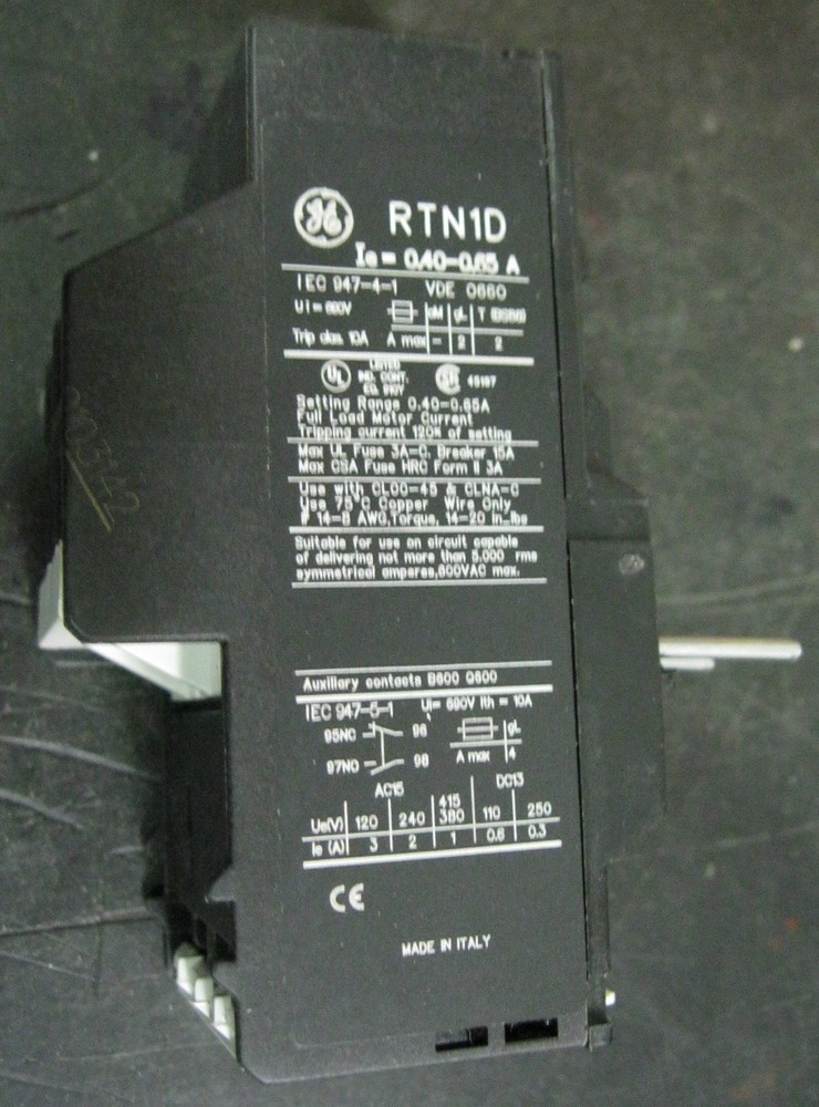 GE RTN1D Overload Relay