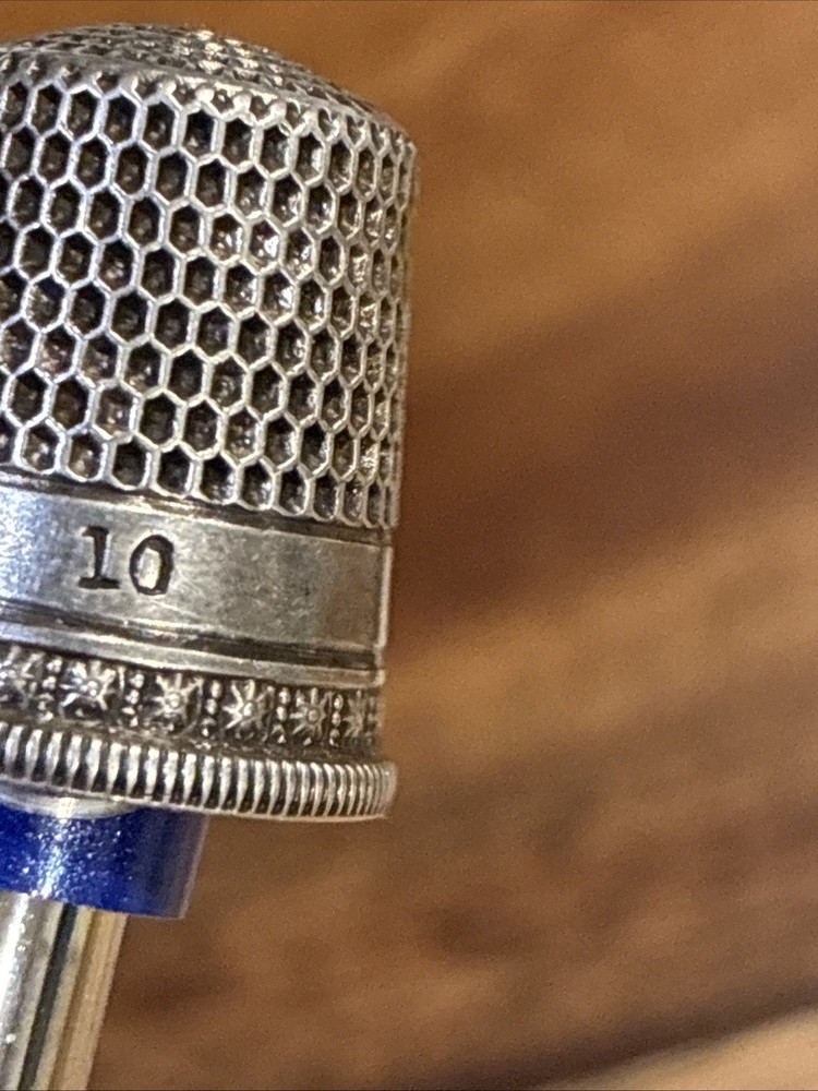 Vintage Sterling Silver #10 Thimble with Markings On Inside