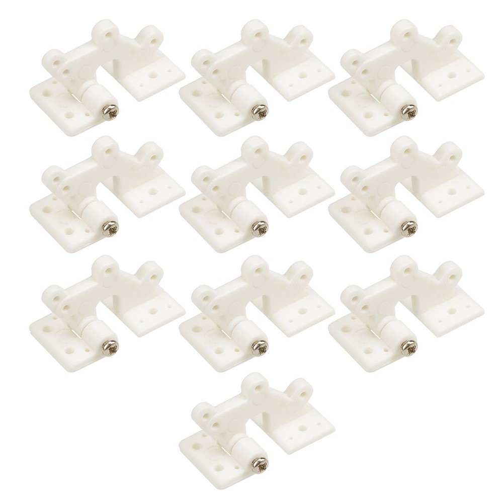 10 x RC Hinges Adjustable Hatch Hinge L 30mm x W 16mm White