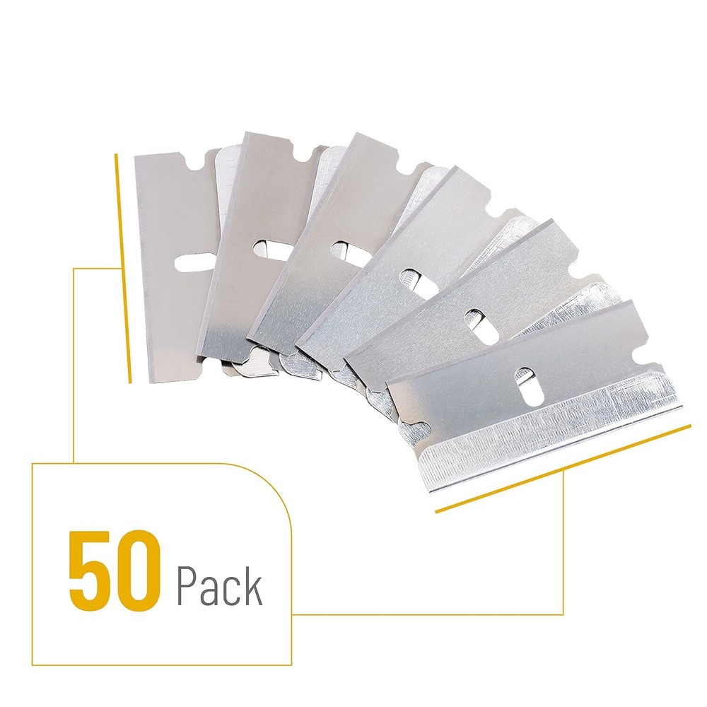 Single Edge Razor Blade 50 Pc Blades Scraper Flat One Sided Home Improvement