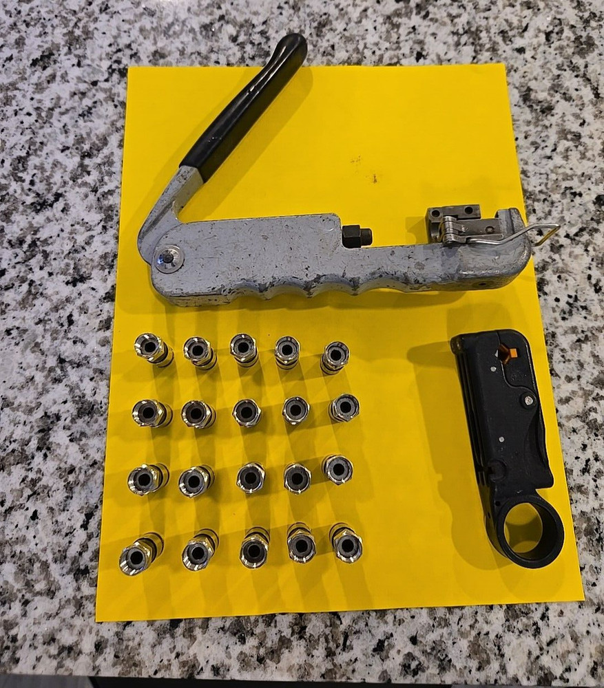 COMMERCIAL GRADE COMPRESSION TOOL CONNECTOR SPRING LOADED STRIPPER 20 CONNECTORS