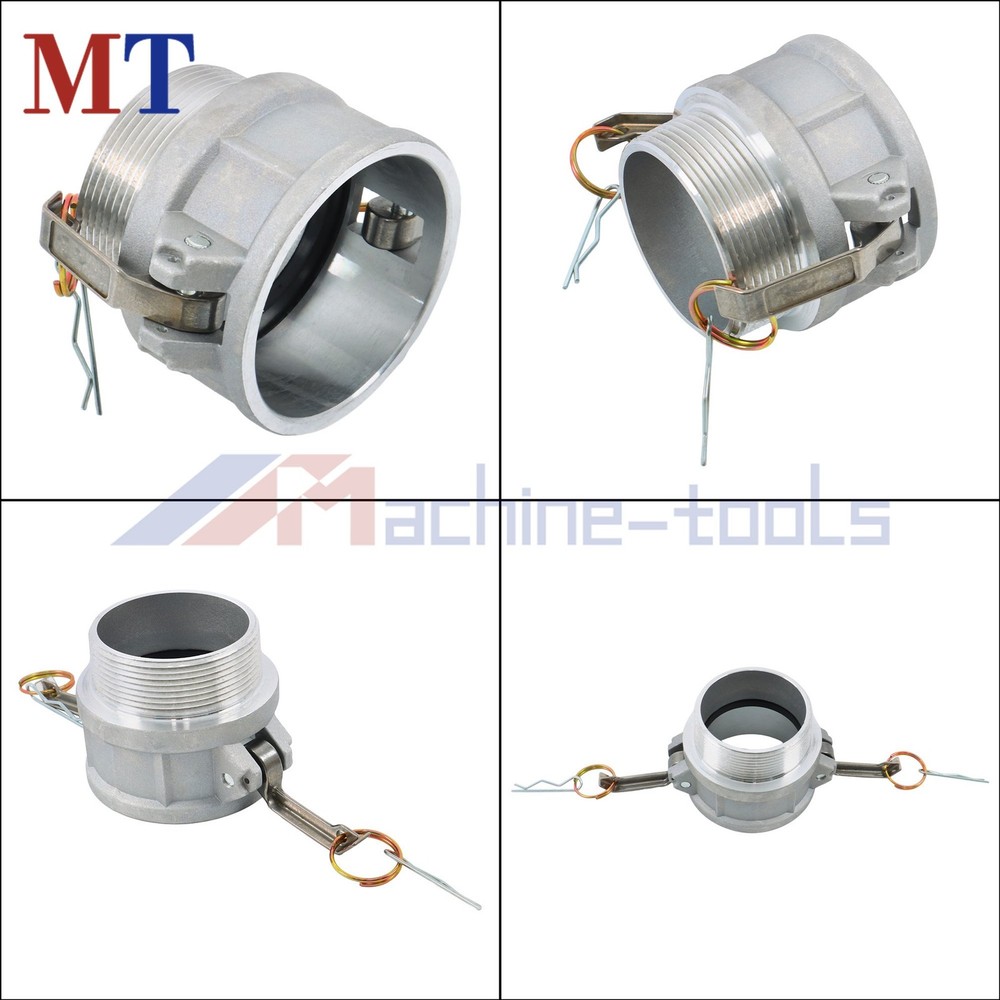 2PCS 3" Type B Cam Fitting Set - Plug, NPT Male & Gaskets Aluminum