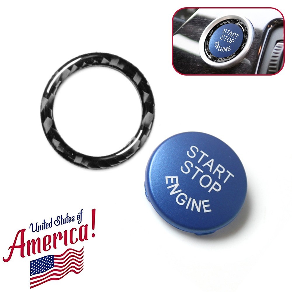 Blue Engine Start Stop Ignition Switch Button For BMW 3 Series E90 2009-2012