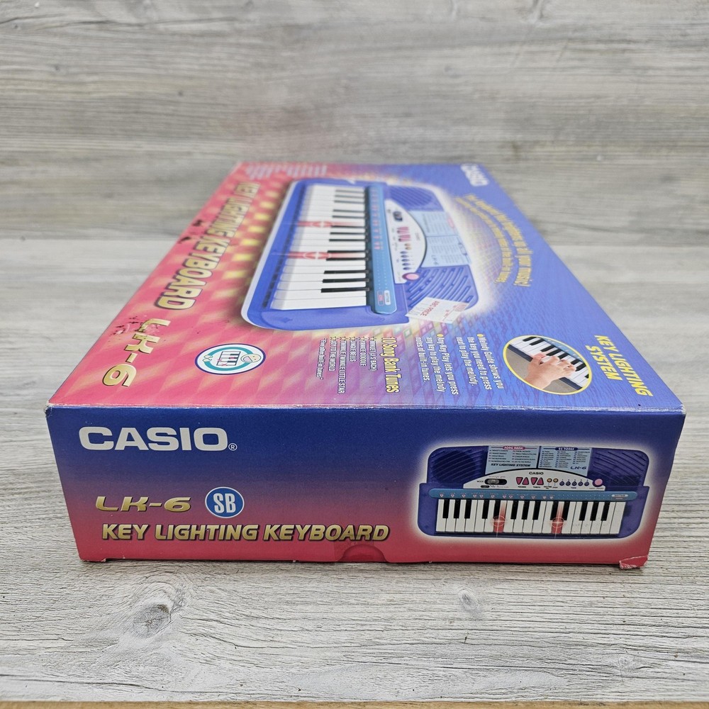 Casio LK-6 Key Lighting 32-Key Blue Learning Electronic Keyboard Battery Powered