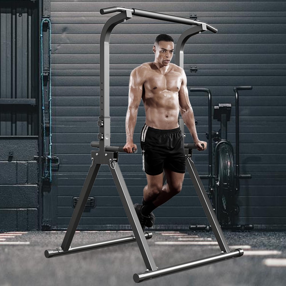 Foldable Pull Up Bar Free Standing Multi-function Power Tower Dip Bar Home Gy...