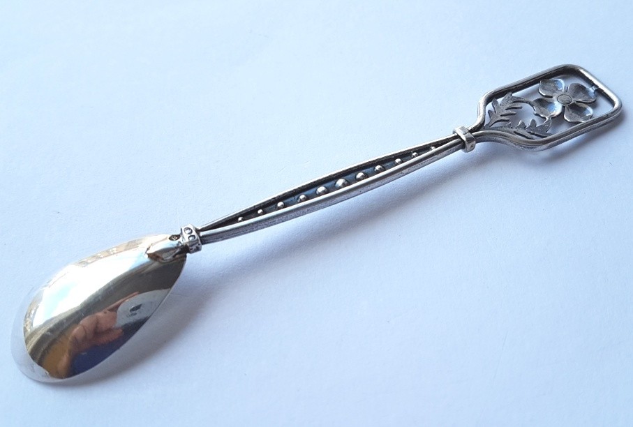 Rare Spoon, Silver, Pierced Decor, Poland K565