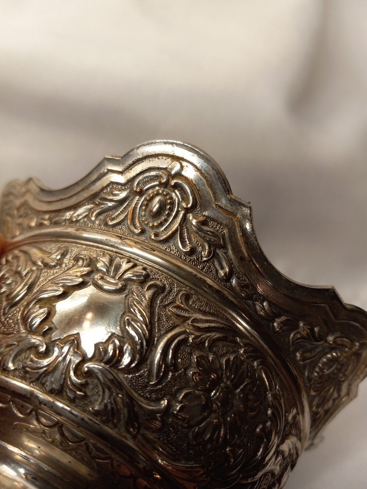 Silver Plate Bowl With Damage Has Mark But Cant Identify
