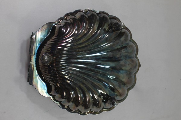 Shell Shape Silver Tone Serving Dish