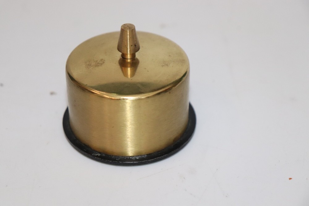 Vintage Stamp Postage Roll Holder Brass Felt Bottom Small