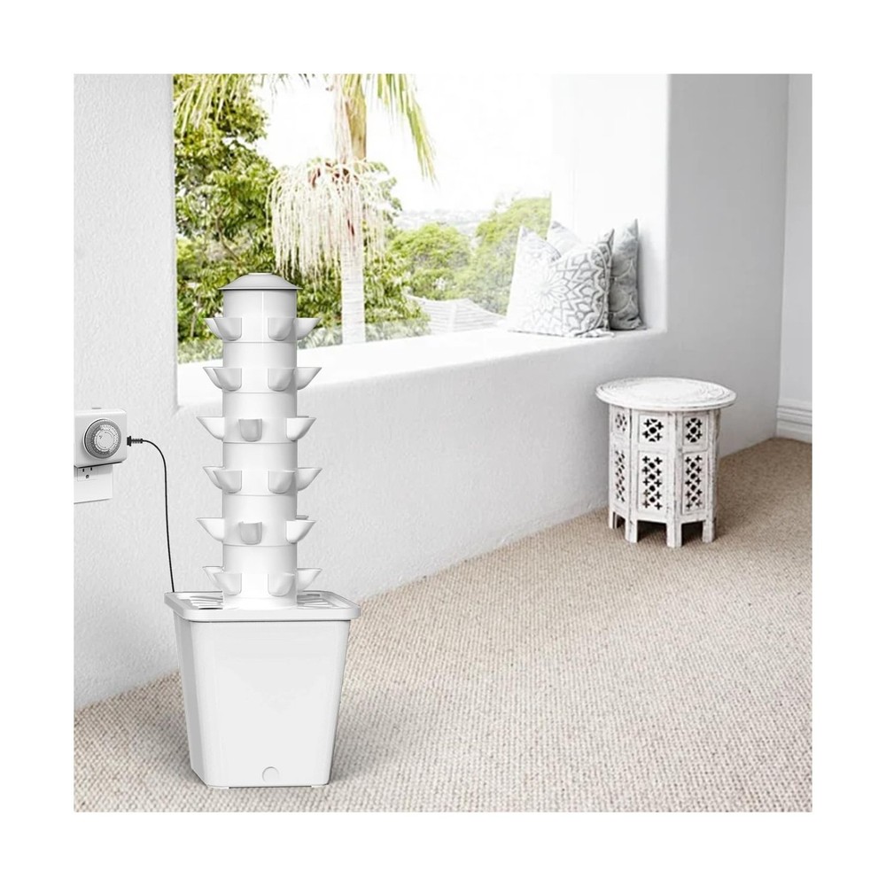 Hydroponics Growing System, 30-Plant Indoor Hydroponic Tower with Pump System...