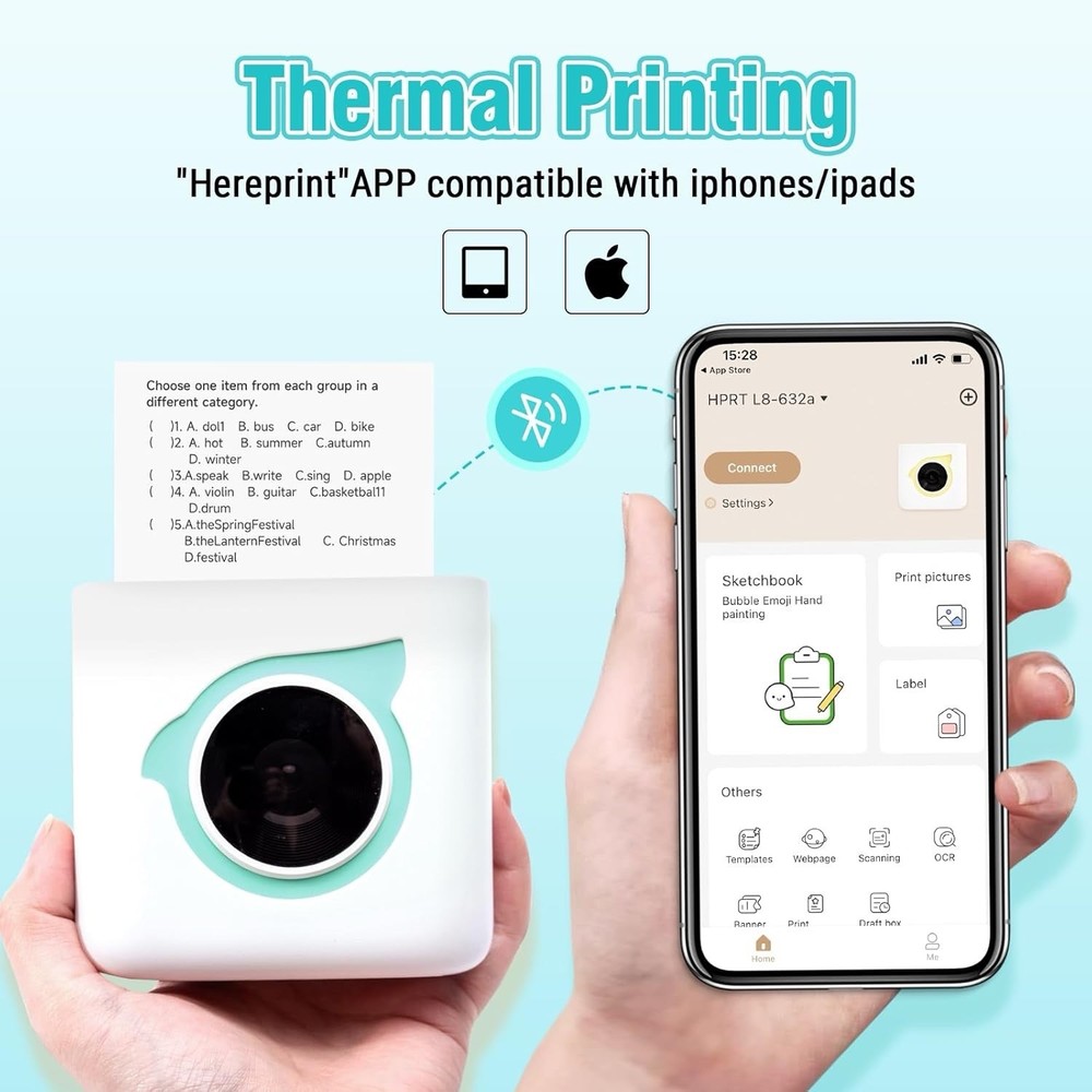 Smart & Simple Sticker Creator & Label Maker: Mini Bluetooth Thermal Printer