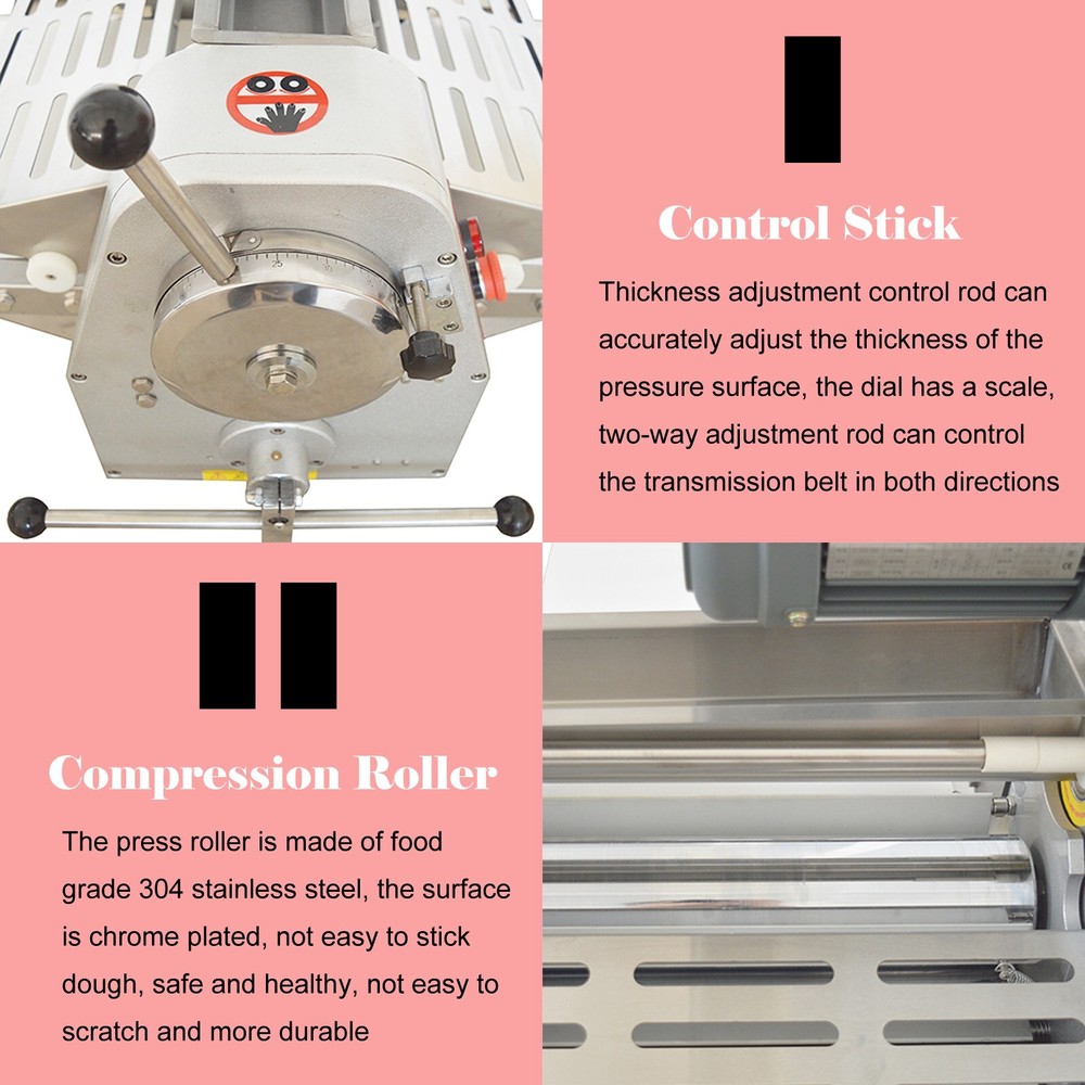 Commercial 110V Dough Sheeter Dough Roller Folding Table Type Pastry Machine
